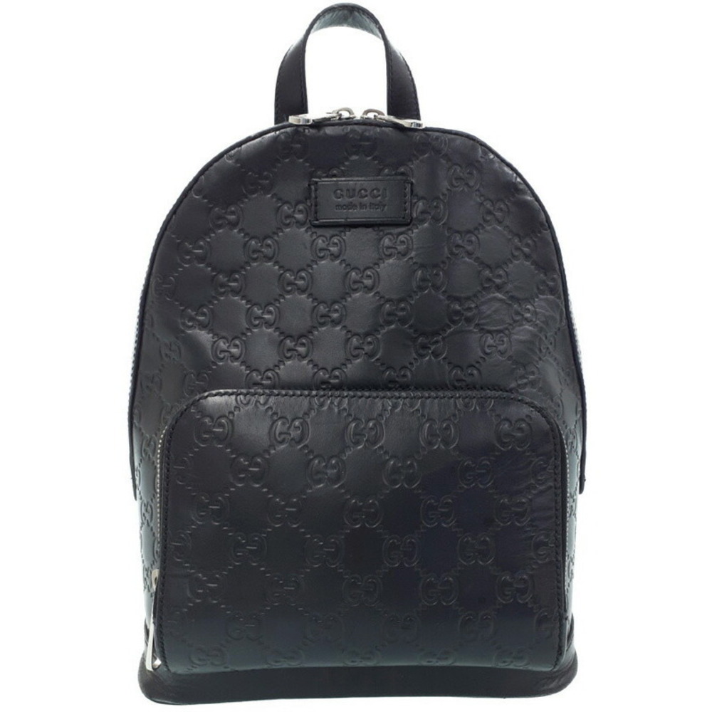 Gucci ssima Signature Backpack Black Leather - Picture 2 of 9